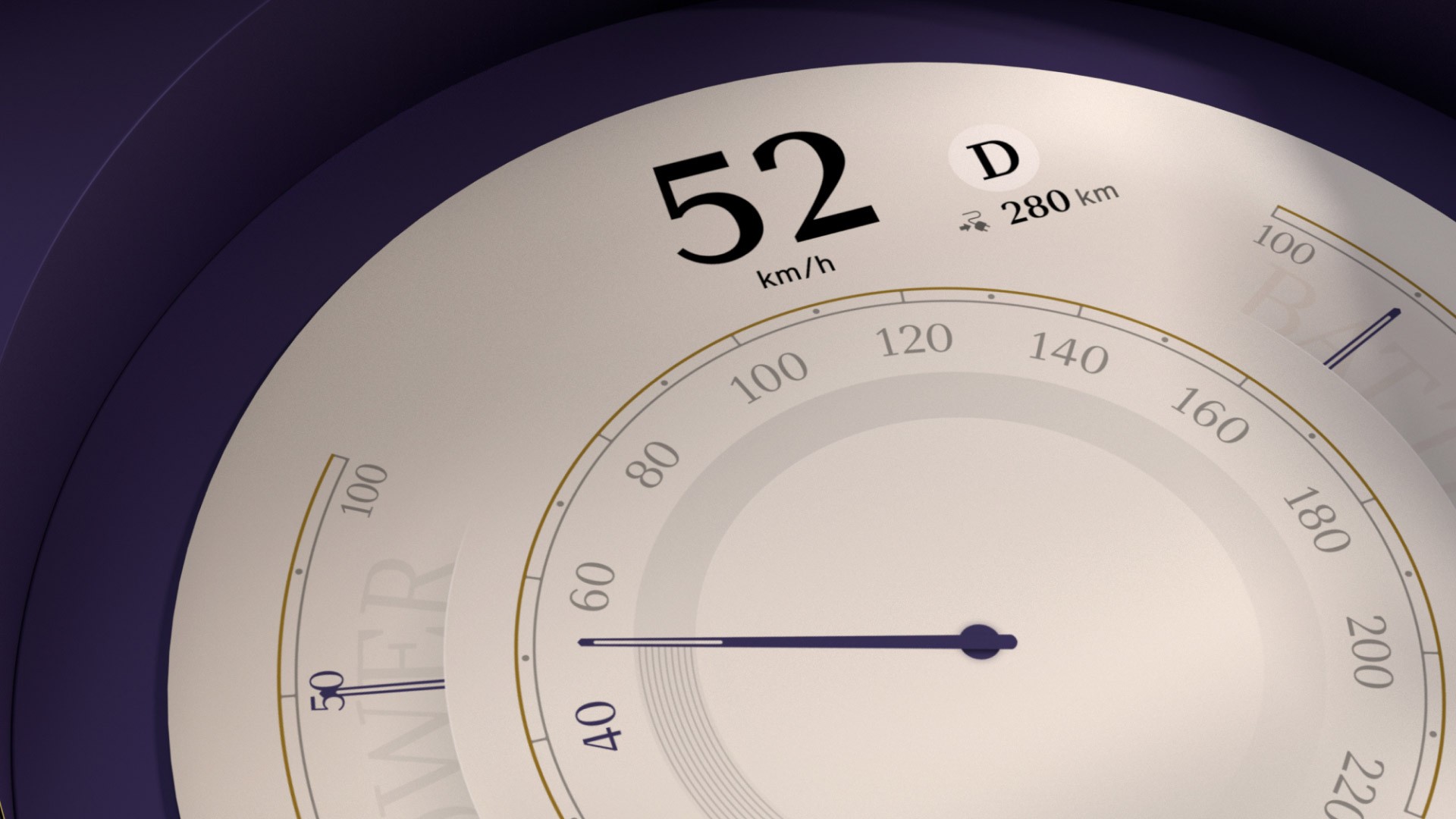 MINI rond display met snelheidsmeter in Timeless Mode